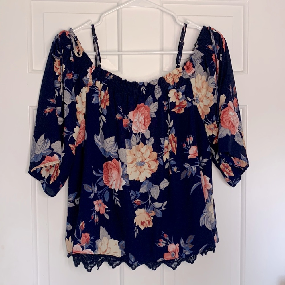 floral off the shoulder blouse